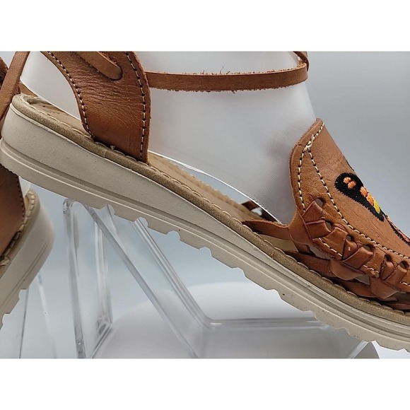 Sandals Women's Huarache Artesanías- Butterfly Embroidery Sandals Size 6 - NEW - Picture 10 of 16